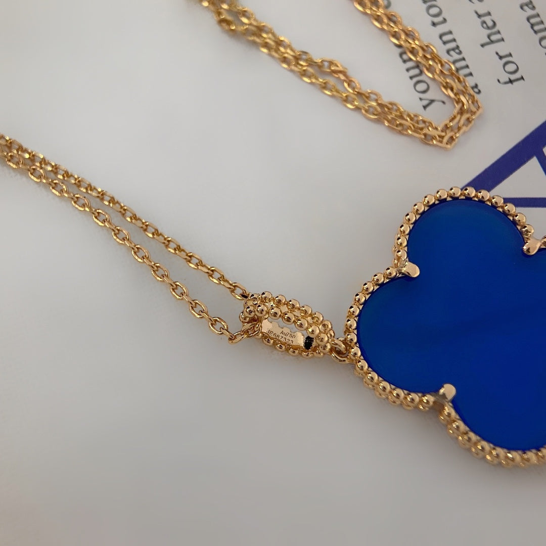 [Olivia Jewelry]CLOVER 25MM NECKLACE TURQUOISE ROSE GOLD