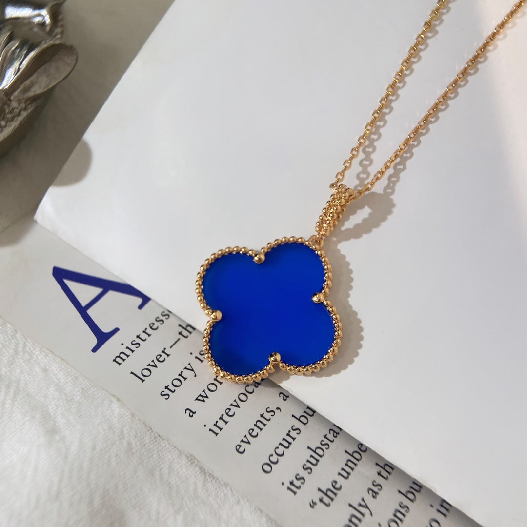 [Olivia Jewelry]CLOVER 25MM NECKLACE TURQUOISE ROSE GOLD