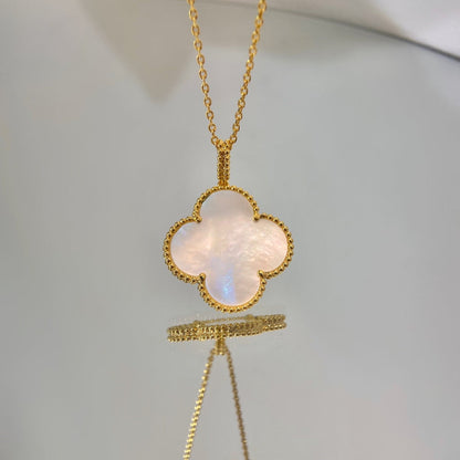 [Olivia Jewelry]CLOVER 25MM MOP LARGE PENDANT NECKLACE
