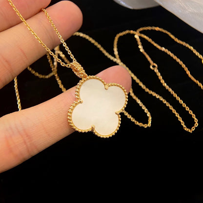 [Olivia Jewelry]CLOVER 25MM MOP LARGE PENDANT NECKLACE