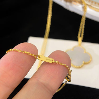 [Olivia Jewelry]CLOVER 25MM MOP LARGE PENDANT NECKLACE