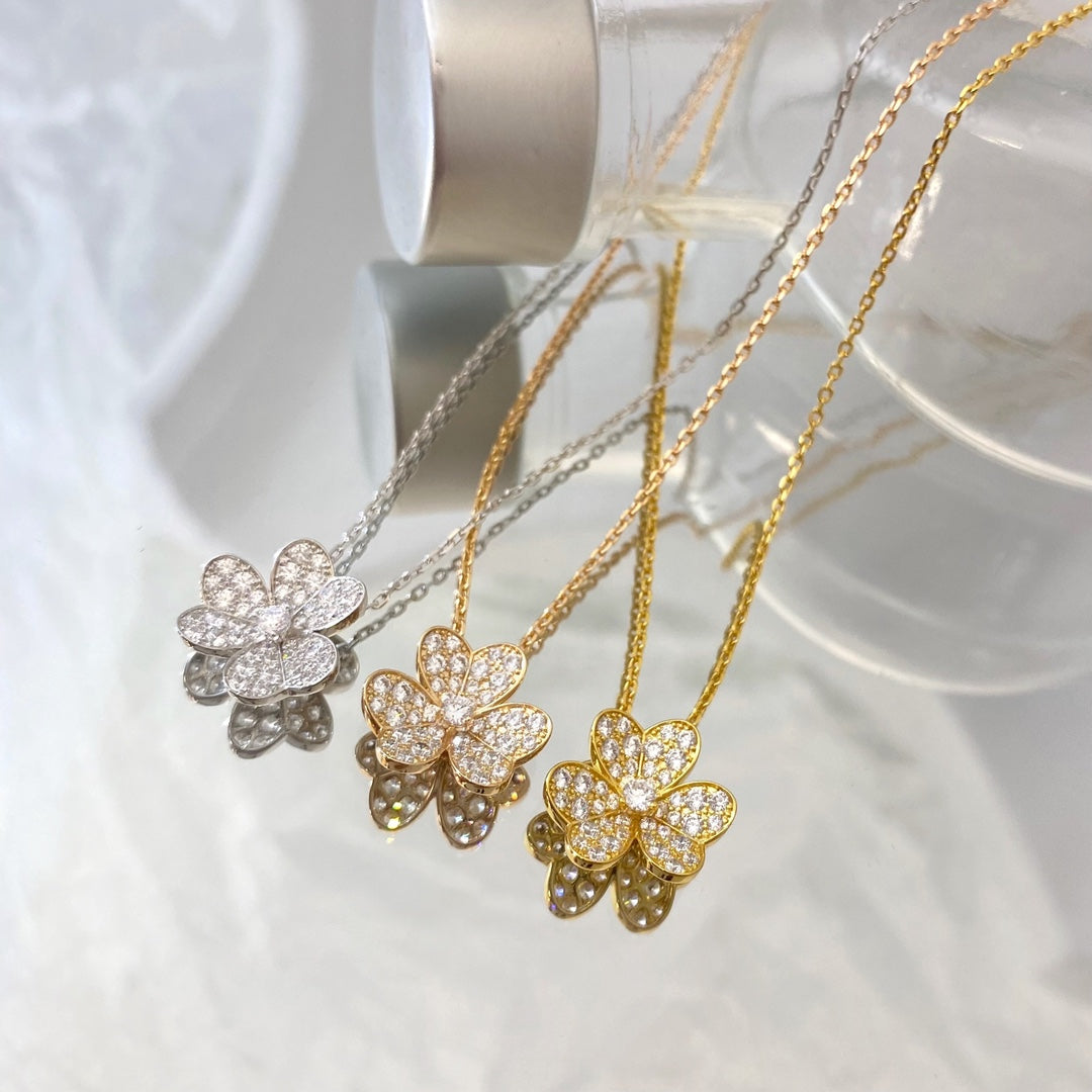 [Olivia Jewelry]FLOWER DIAMOND NECKLACE