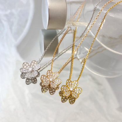 [Olivia Jewelry]FLOWER DIAMOND NECKLACE