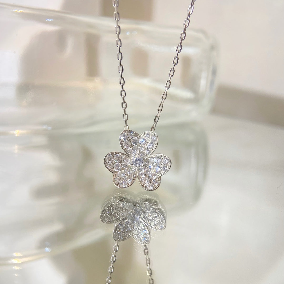 [Olivia Jewelry]FLOWER DIAMOND NECKLACE