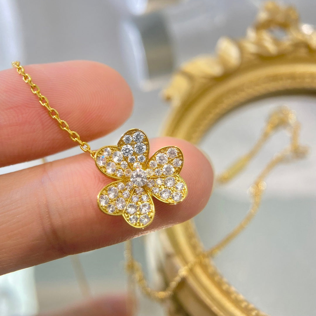 [Olivia Jewelry]FLOWER DIAMOND NECKLACE