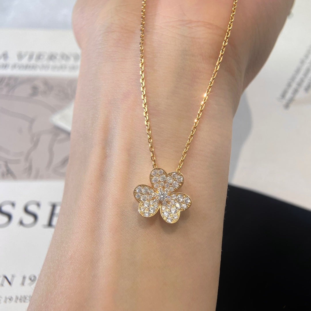 [Olivia Jewelry]FLOWER DIAMOND NECKLACE