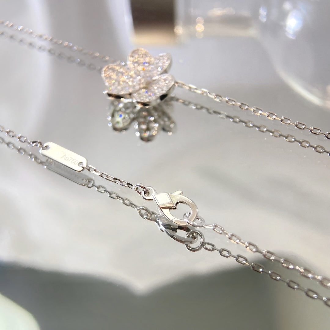 [Olivia Jewelry]FLOWER DIAMOND NECKLACE