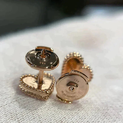 [Olivia Jewelry]HEART CARNELIAN STUD EARRINGS