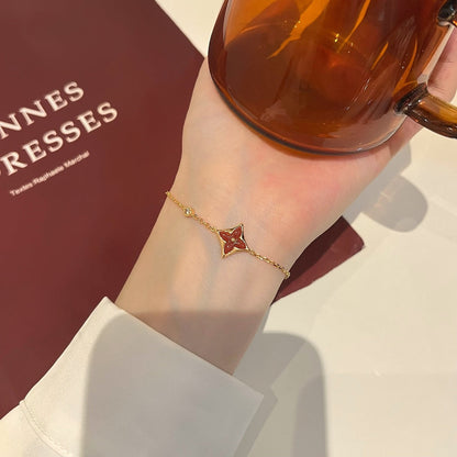 [Olivia Jewelry]COLOR STAR CARNELIAN PINK GOLD DIAMOND BRACELET