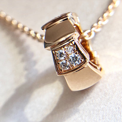 [OLIVIA]SERPENTI PEDANT DIAMOND PINK GOLD NECKLACE