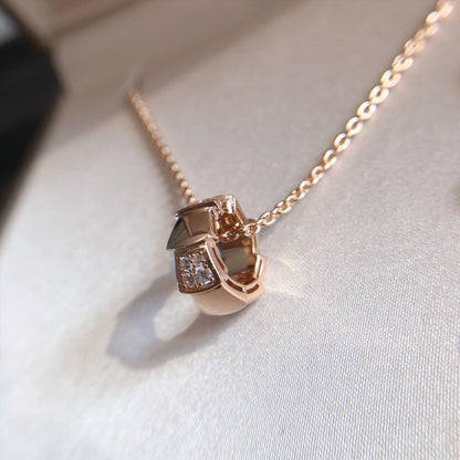 [OLIVIA]SERPENTI PEDANT DIAMOND PINK GOLD NECKLACE