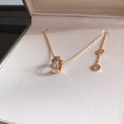 [OLIVIA]SERPENTI PEDANT DIAMOND PINK GOLD NECKLACE