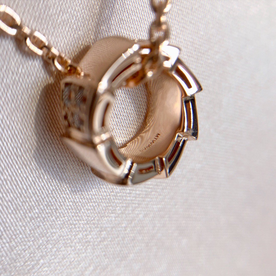 [OLIVIA]SERPENTI PEDANT DIAMOND PINK GOLD NECKLACE