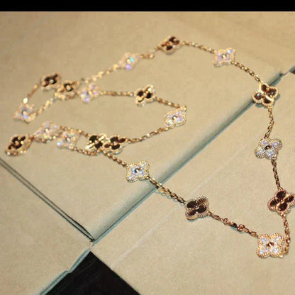 [Olivia Jewelry]CLOVER 20 MOTIFS LASER DIAMOND NECKLACE