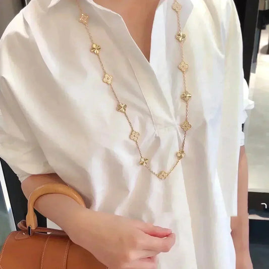 [Olivia Jewelry]CLOVER 20 MOTIFS LASER DIAMOND NECKLACE