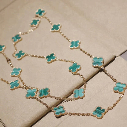 [Olivia Jewelry]CLOVER 20 MOTIFS MALACHITE GOLD