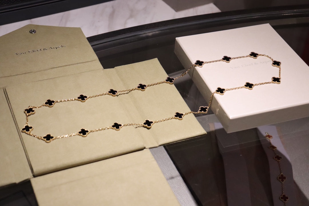 [Olivia Jewelry]CLOVER 20 MOTIFS ONYX ROSE GOLD
