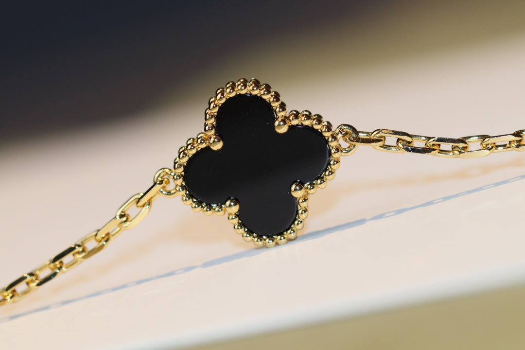[Olivia Jewelry]CLOVER 20 MOTIFS ONYX ROSE GOLD