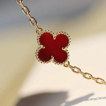 [Olivia Jewelry]CLOVER 20 MOTIFS CARNELIAN NECKLACE