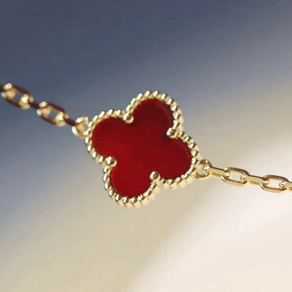 [Olivia Jewelry]CLOVER 20 MOTIFS CARNELIAN NECKLACE
