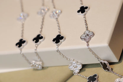[Olivia Jewelry]CLOVER 20 MOTIFS ONYX DIAMOND SILVER