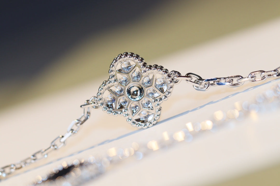 [Olivia Jewelry]CLOVER 20 MOTIFS ONYX DIAMOND SILVER