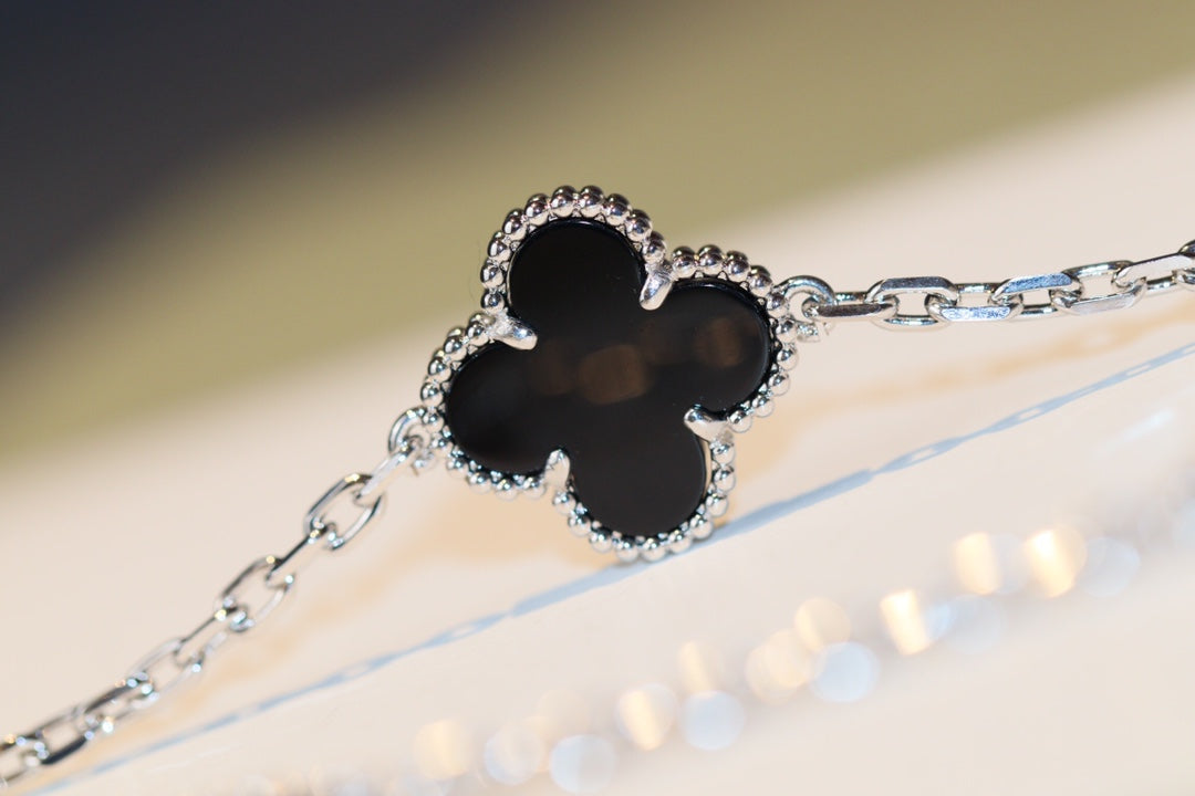 [Olivia Jewelry]CLOVER 20 MOTIFS ONYX DIAMOND SILVER