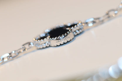 [Olivia Jewelry]CLOVER 20 MOTIFS ONYX DIAMOND SILVER