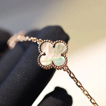 [Olivia Jewelry]CLOVER 20 MOTIFS DARK MOP DIAMOND  NECKLACE