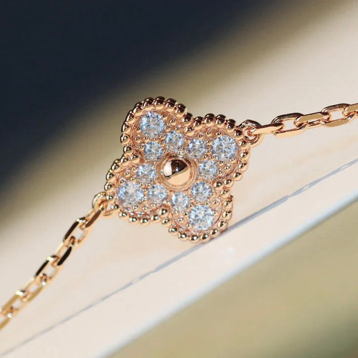 [Olivia Jewelry]CLOVER 20 MOTIFS LASER DIAMOND NECKLACE