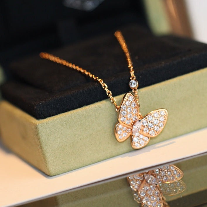 [Olivia Jewelry]BUTTERFLY DIAMOND NECKLACE