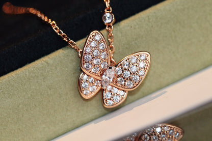 [Olivia Jewelry]BUTTERFLY DIAMOND NECKLACE