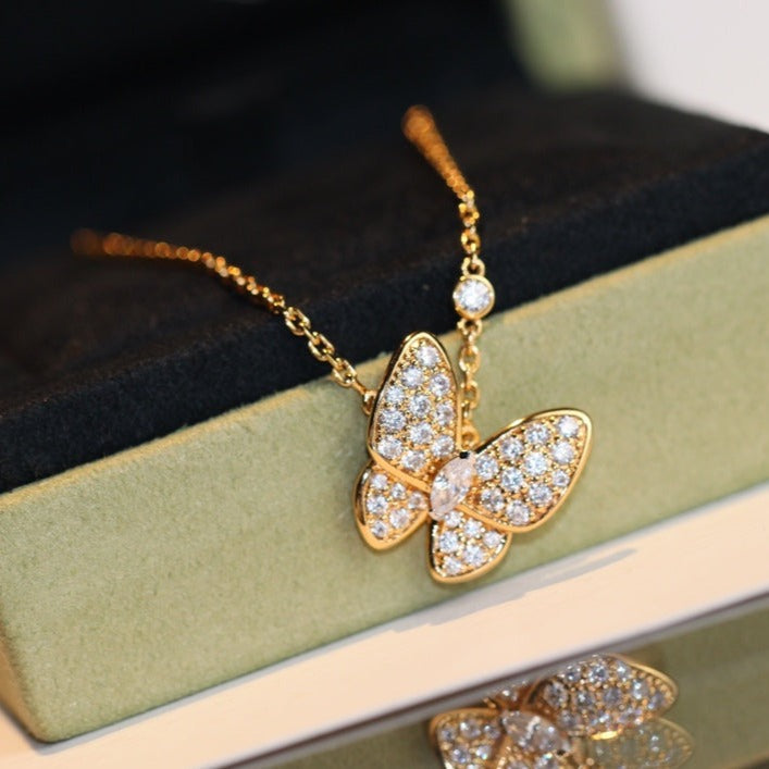 [Olivia Jewelry]BUTTERFLY DIAMOND NECKLACE