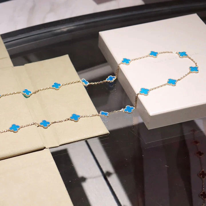 [Olivia Jewelry]CLOVER 20 MOTIFS TURQUOISE GOLD