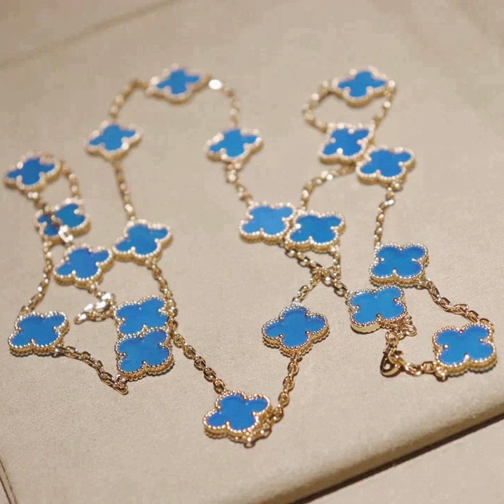 [Olivia Jewelry]CLOVER 20 MOTIFS TURQUOISE GOLD