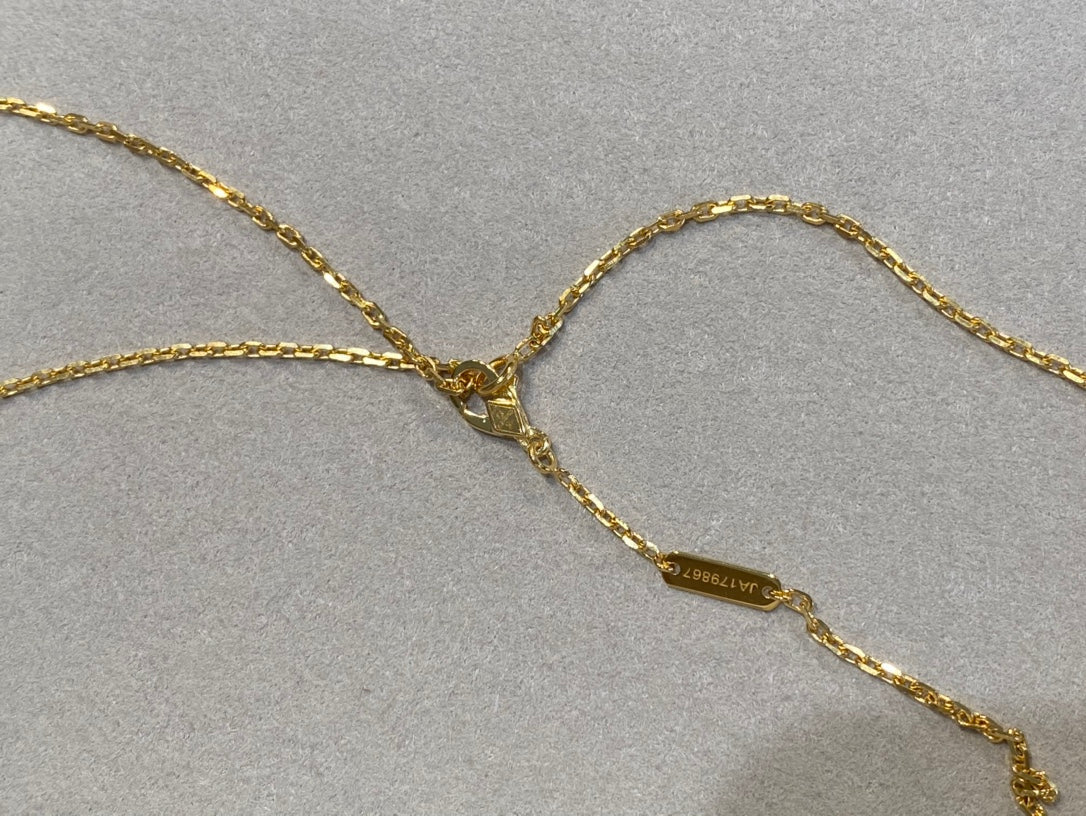 [Olivia Jewelry]CLOVER 25MM NECKLACE GOLD CARNELIAN