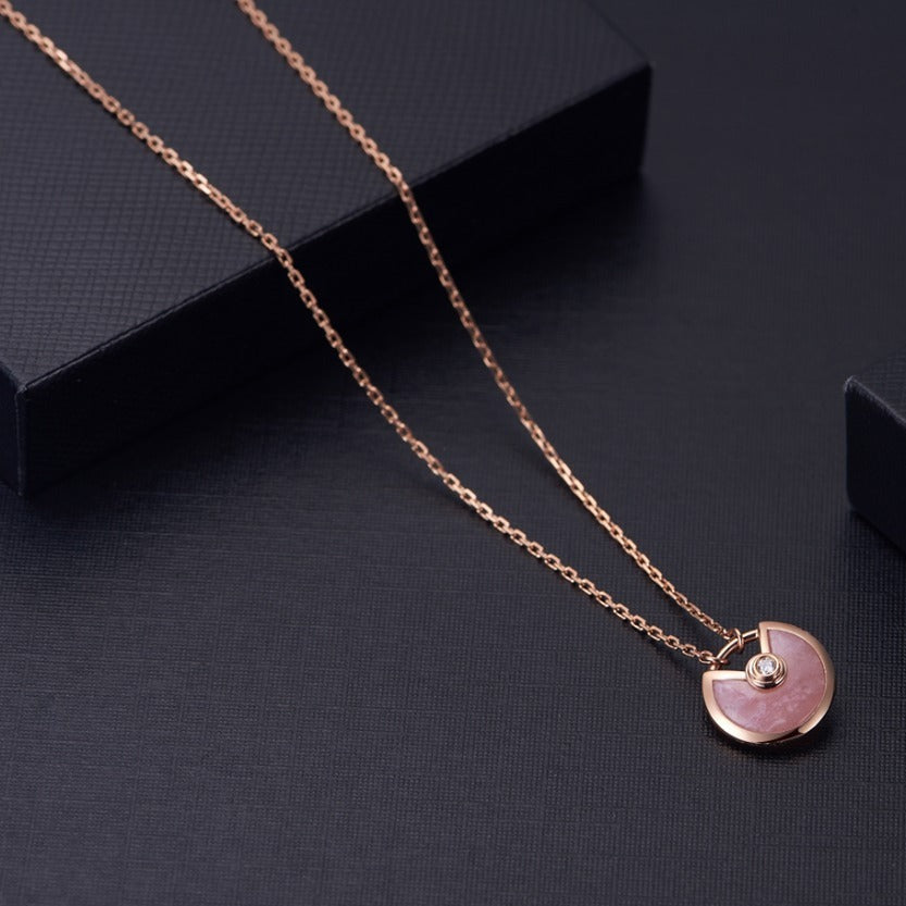[Olivia Jewelry]AMULETTE ROSE GOLD PINK MOP NECKLACE