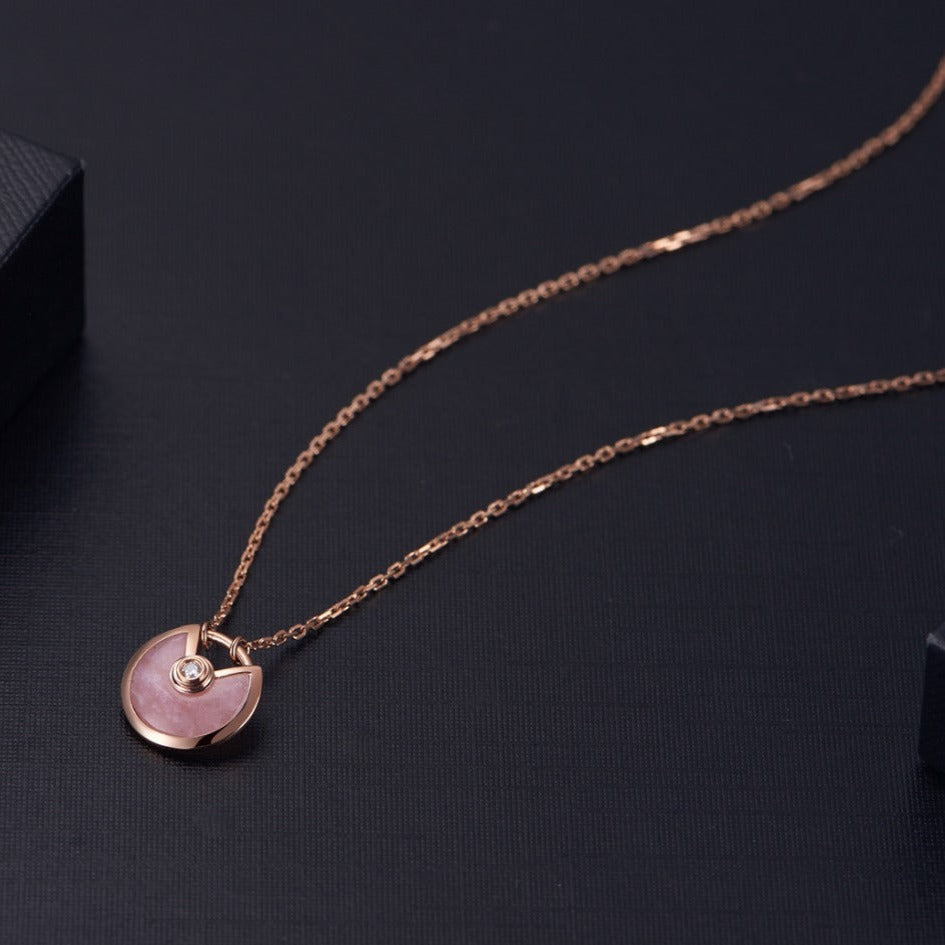 [Olivia Jewelry]AMULETTE ROSE GOLD PINK MOP NECKLACE