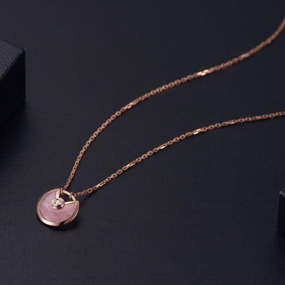 [Olivia Jewelry]AMULETTE ROSE GOLD PINK MOP NECKLACE