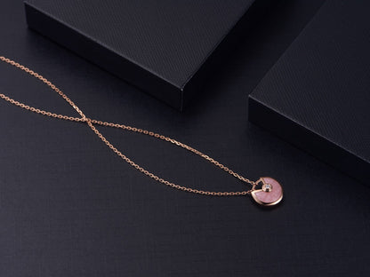 [Olivia Jewelry]AMULETTE ROSE GOLD PINK MOP NECKLACE