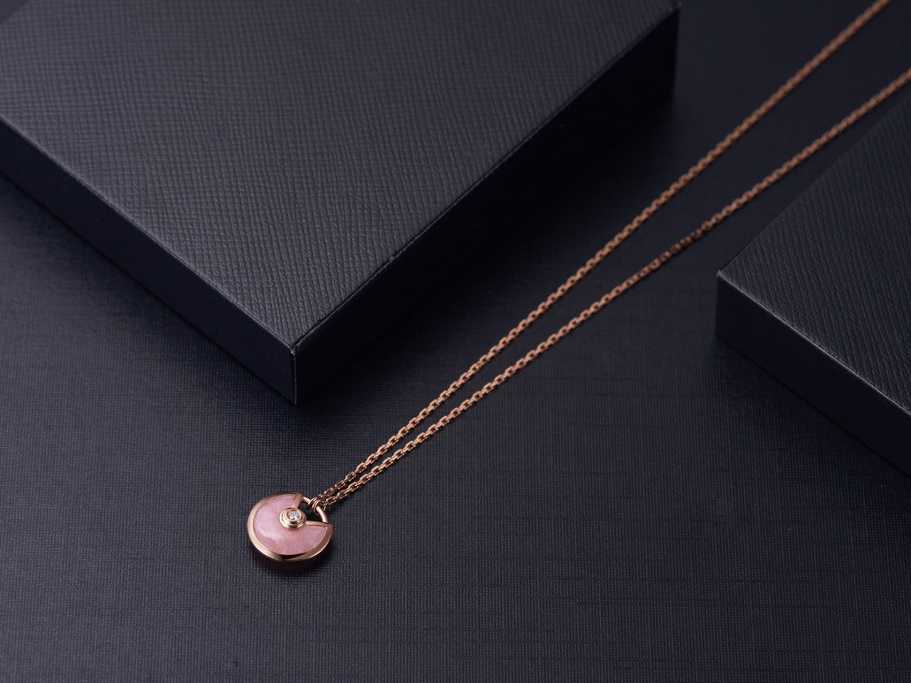 [Olivia Jewelry]AMULETTE ROSE GOLD PINK MOP NECKLACE