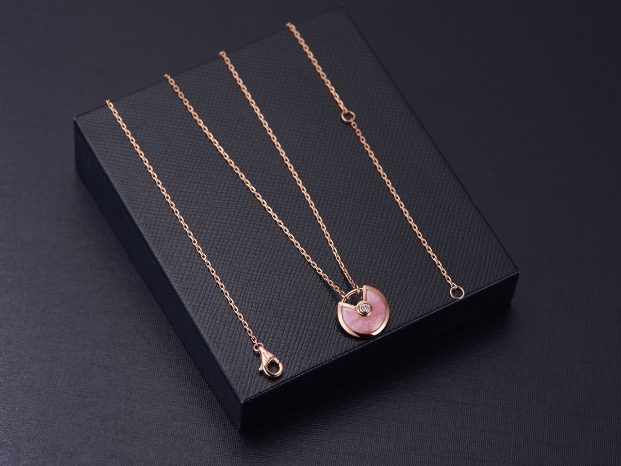 [Olivia Jewelry]AMULETTE ROSE GOLD PINK MOP NECKLACE