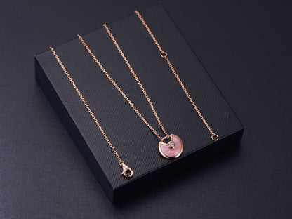 [Olivia Jewelry]AMULETTE ROSE GOLD PINK MOP NECKLACE