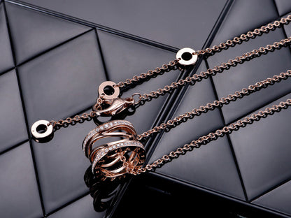 [OLIVIA]ZERO 1 PINK GOLD DIAMOND OPEN NECKLACE