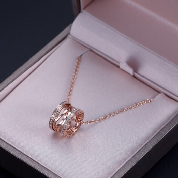 [OLIVIA]ZERO 1 PINK GOLD DIAMOND OPEN NECKLACE