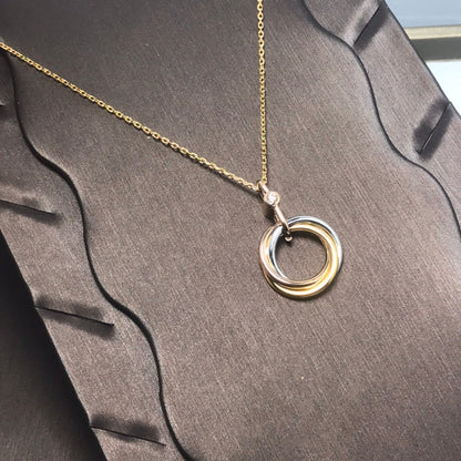 [Olivia Jewelry]TRINITY SILVER GOLD PINK GOLD NECKLACE
