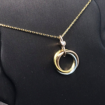[Olivia Jewelry]TRINITY SILVER GOLD PINK GOLD NECKLACE