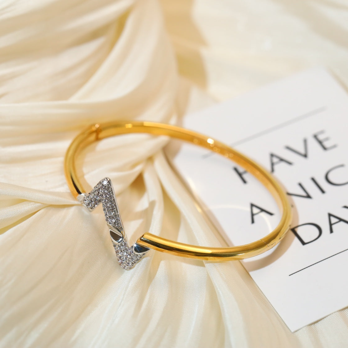 [Olivia Jewelry]VOLTE UPSITE DOWN GOLD DIAMOND BRACELET