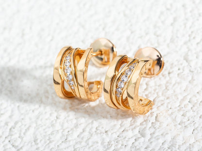 [OLIVIA]ZERO 1 PINK GOLD DIAMONDS EARRINGS