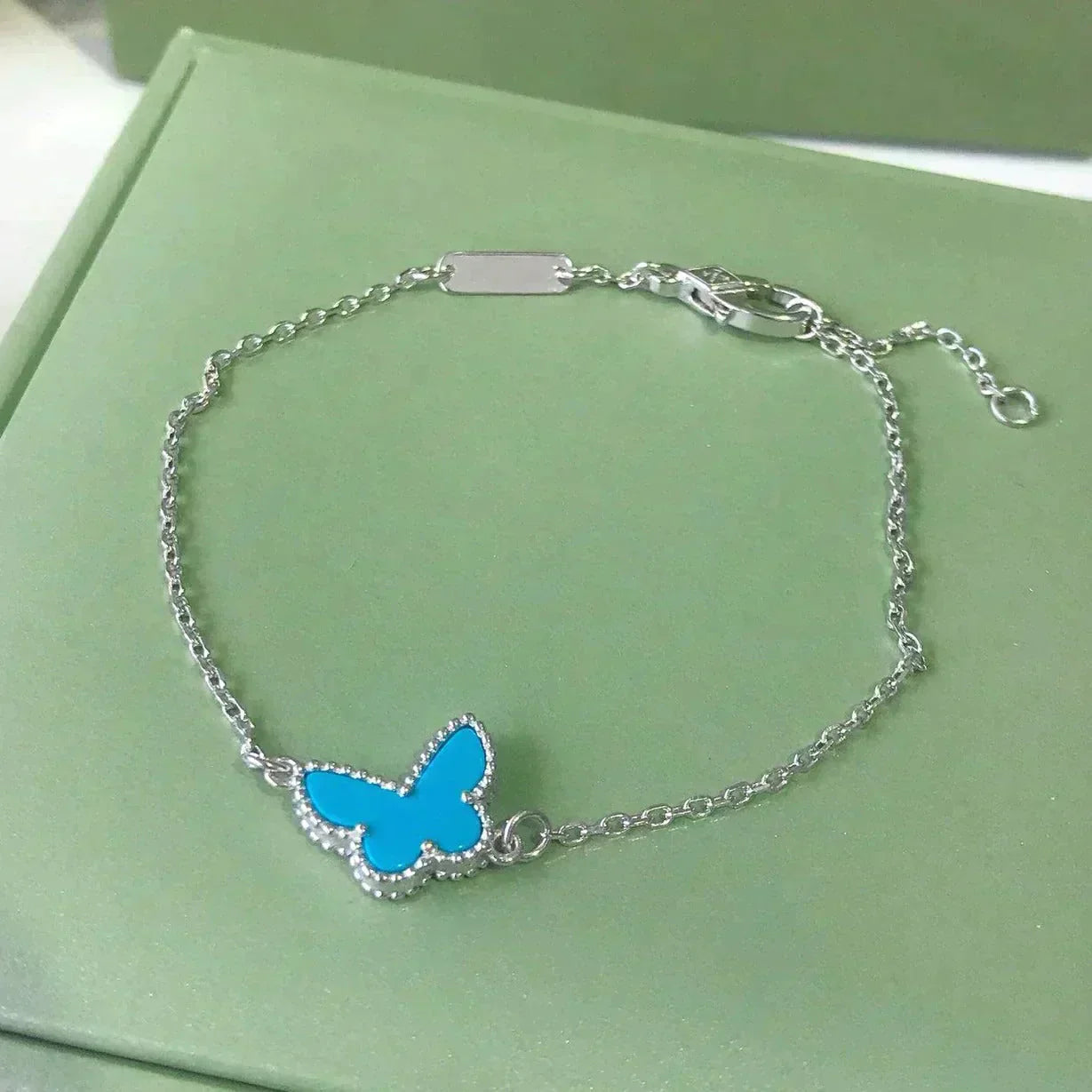 [Olivia Jewelry]BUTTERFLY TURQUOISE BUTTERFLY BRACELET SILVER